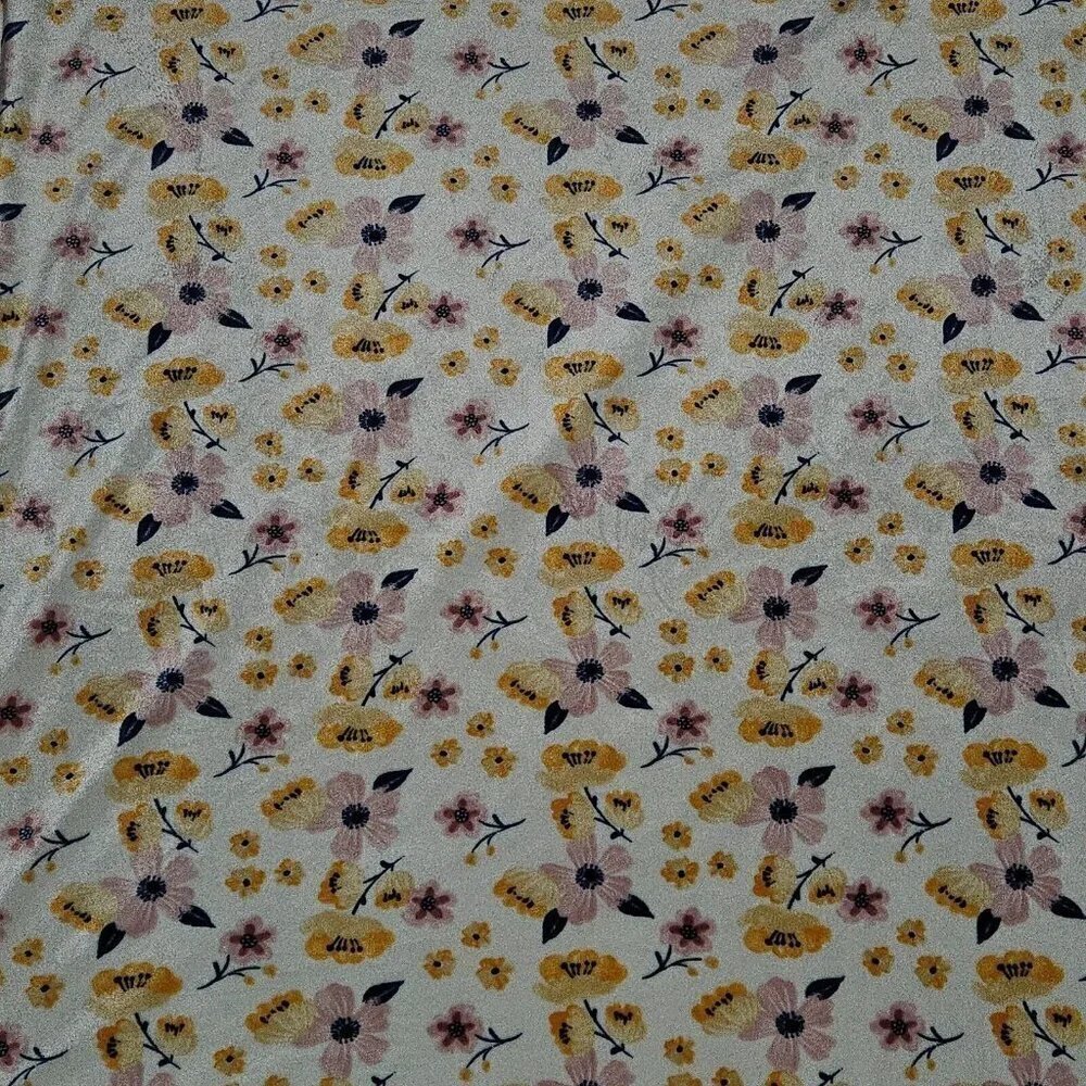Chick Pea Orange Pink Blue Floral Baby Blanket Soft Fleece Sherpa 30x40
